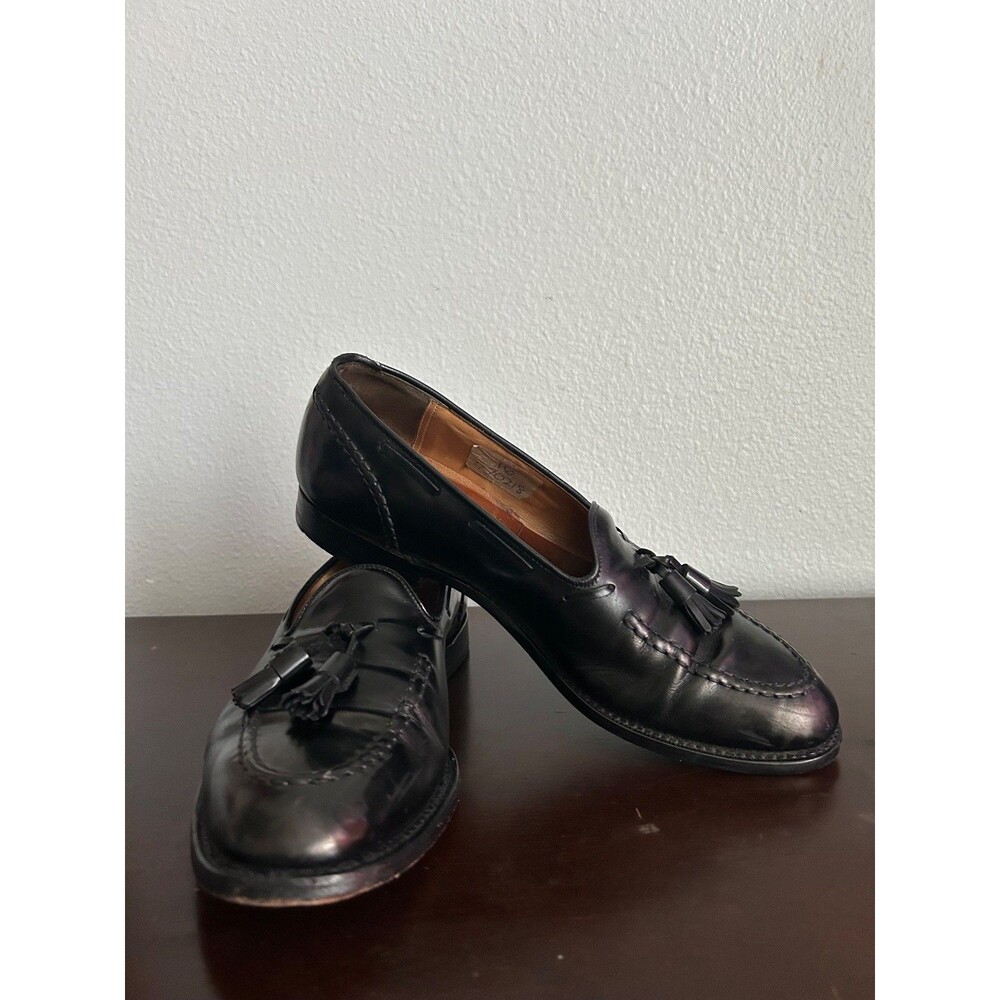 Churchs Custom Grade Tassel Loafers Mens Black Leather English Dress Shoes Sz 8